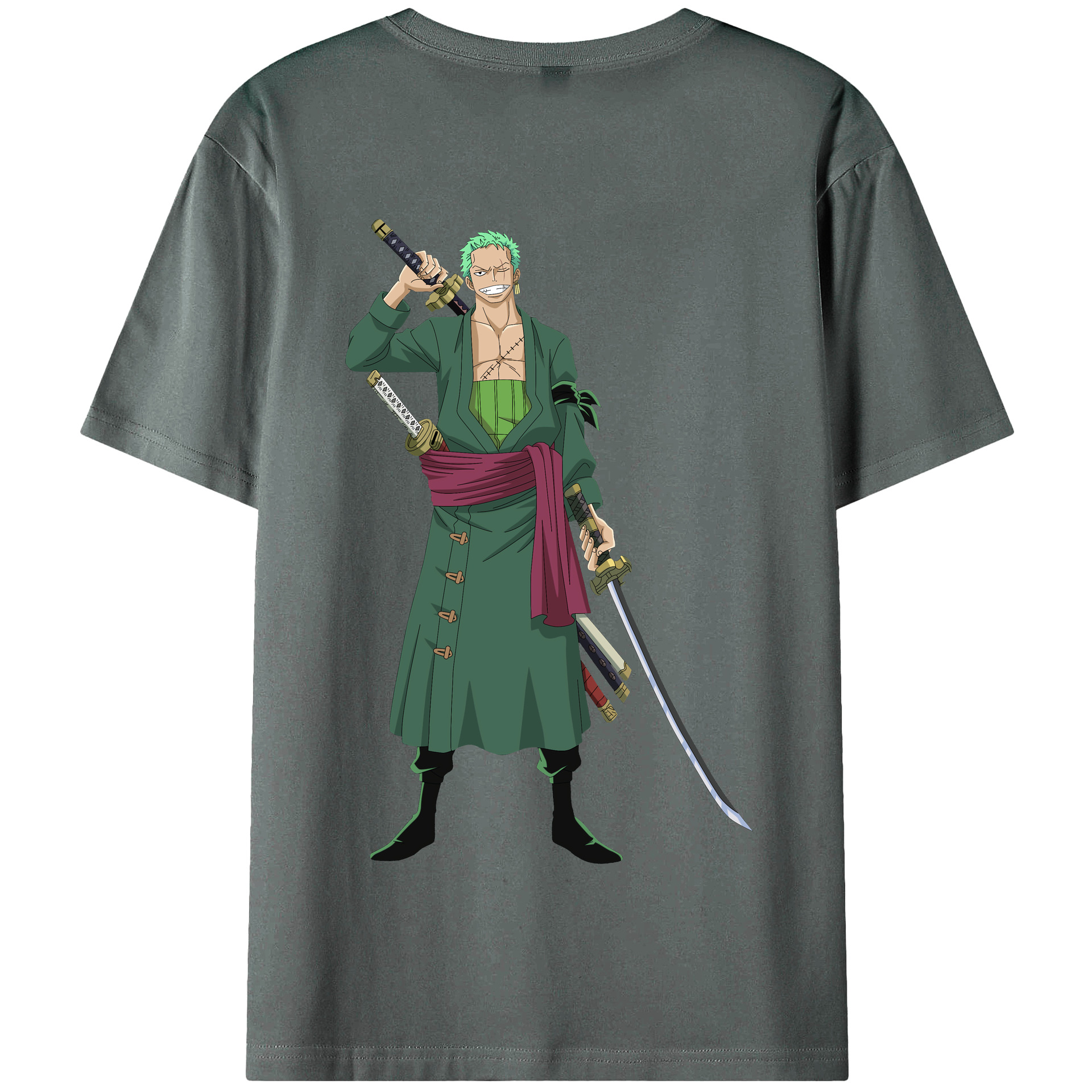 ワンピース ロロノア・ゾロ ONE PIECE Roronoa Zoro 綿100％半袖Tシャツ（背面プリント）